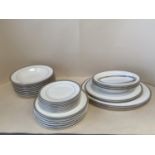 Royal Worcester Corinth Platinum modern dinner service, 10 place setting plus platters and dishes,