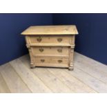 Victorian pine chest of 3L drawers