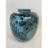 Modern Chinese green ground vase 21cm H