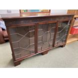 Mahogany bookcase with 3 astragal glazed doors 183W x 115H x 37D