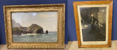 ALFRED MITCHELL (1861-1948), watercolour, coastal scene, signed lower left 48.5 x 71, in gilt