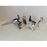 6 Continental bird figurines, see photos for details