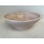 Susie Cooper peach coloured circular ribbed bowl 30cm Diam