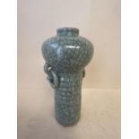 Green crackle glazed jar, with Chinese stamp to base