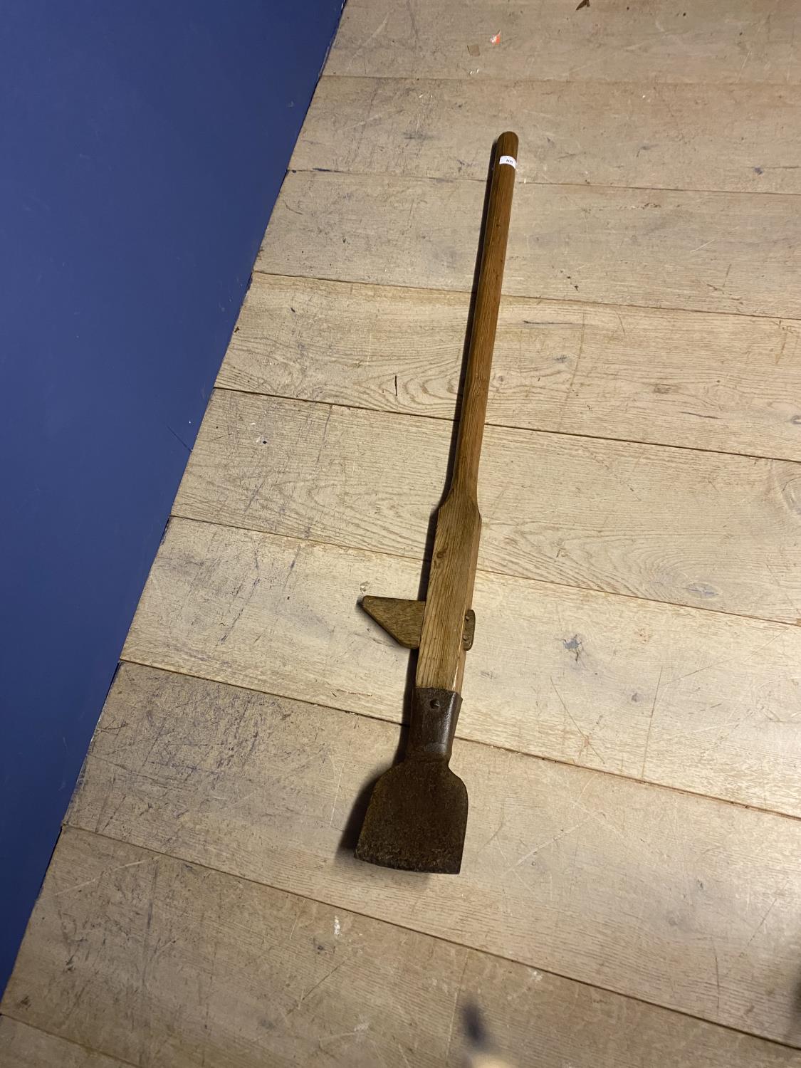 Vintage pine handled peat shovel