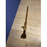 Vintage pine handled peat shovel