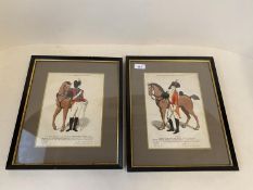 Two framed and glazed coloured military prints, Dragoon Guards officers