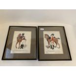 Two framed and glazed coloured military prints, Dragoon Guards officers