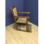 C19th invalids chair with bergère seat CONDITION: some general wear, and bergère cane needs some