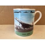 Set of 12 Royal Worcester fine bone china mugs, to commemorate the 25th anniversary of Concords