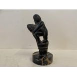 Erotic hardwood carving of two monkeys, 14cmH, (condition - figures are glued to base)