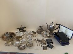 Hallmarked silver coffee 4 piece coffee & tea set London 1885 JSET.