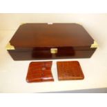 Good quality mahogany brass cornered Humidor Joseph Samuel & Sons (The Humidor) and contents and