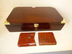 Good quality mahogany brass cornered Humidor Joseph Samuel & Sons (The Humidor) and contents and