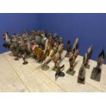 Quantity of novelty decorative tin chickens and cockerels, Condition - some general wear