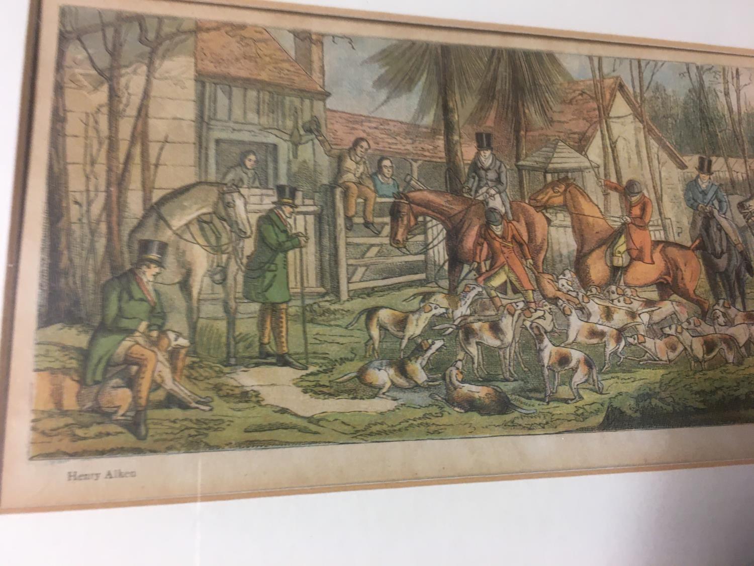 Pair of Cecil Aldin foxhunting prints, The Meet and The Death, see verso Prov - Image 2 of 4