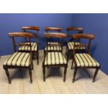 Set of 6 Regency rosewood bar back dining chairs with stuffed drop in seats Condition - old repairs