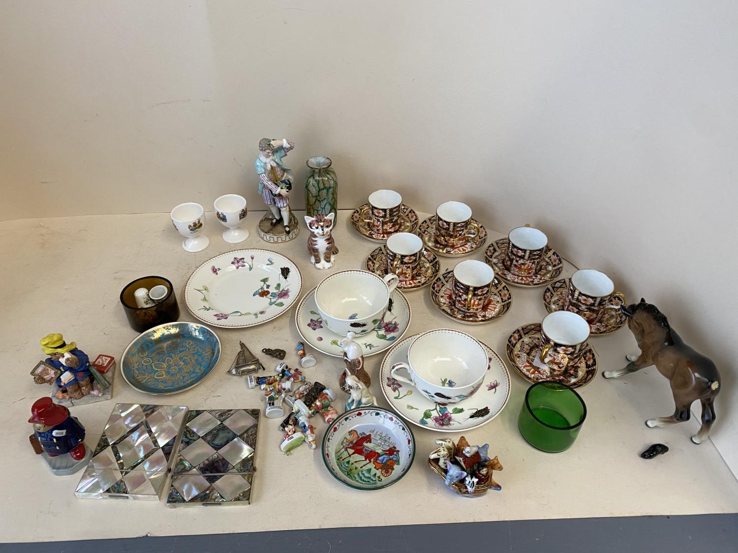 Royal Crown Derby 7 place coffee set, Meissen figurine & qty of other ceramics and glass CONDITION - Image 2 of 12