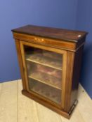 19th century mahogany inlaid enclosed bookcase with adjustable shelves