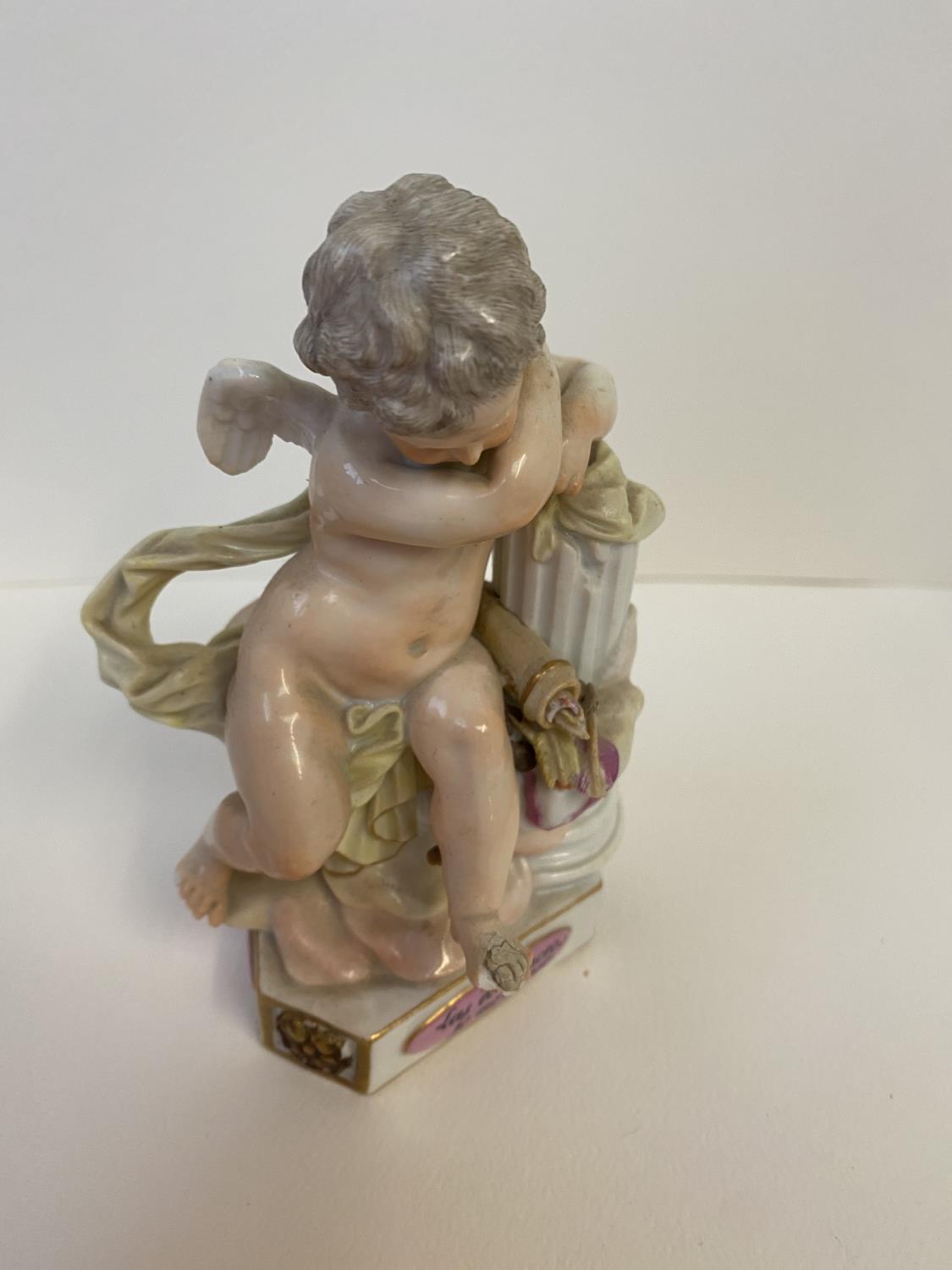 3 cherubic figurines blue X mark to base damage and losses. Chinese famille rose small coffee pot 13 - Image 2 of 18