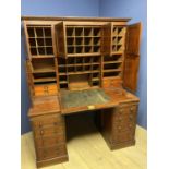A Fine quality and rich coloured figured mahogany C20th Gentleman's twin pedestal writing desk of