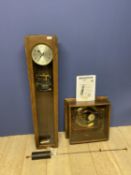 An oak cased Synchronome Master Clock , Electric time clock, and Controller from "The Synchronome Co