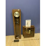 An oak cased Synchronome Master Clock , Electric time clock, and Controller from "The Synchronome Co