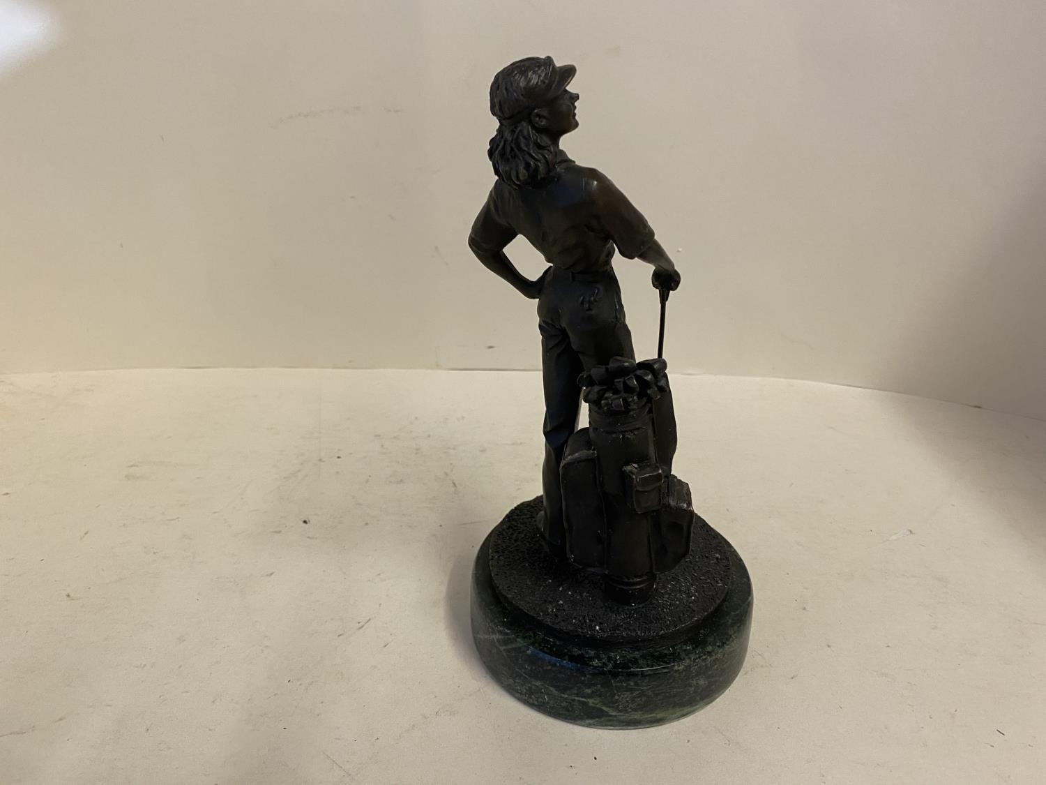 Bronze figurine of a lady golfer, 36cmH - Image 2 of 5