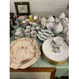 Qty of good quality decorative china including a pair of scalloped edge signed Mido, - to base and