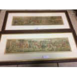 Pair of Cecil Aldin foxhunting prints, The Meet and The Death, see verso Prov