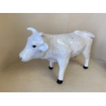 Crackle glazed China model of a standing white cow. 41H x 66L CONDITION: some general all over wear