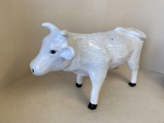Crackle glazed China model of a standing white cow. 41H x 66L CONDITION: some general all over wear
