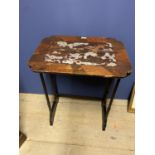 Unusual spider leg inlaid occasional table, Condition- the top with wear and damage to edges, 55cmW