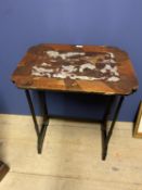 Unusual spider leg inlaid occasional table, Condition- the top with wear and damage to edges, 55cmW