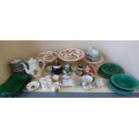 Quantity of green plates, Wedgwood and others, modern Chinese bowls & plates, Worcester Delecta
