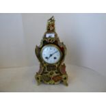 C18th style tortoiseshell boulle and gilt metal mounted mantle clock, Maple & Co , Paris, 34cmH