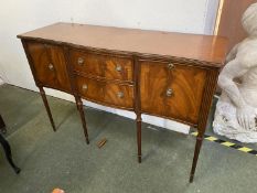 Modern reproduction mahogany sideboard, 137cmL Condition - some handles missing