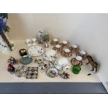 Royal Crown Derby 7 place coffee set, Meissen figurine & qty of other ceramics and glass CONDITION