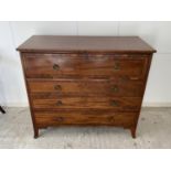 Good quality Regency cross banded mahogany secretaire chest of 4 drawers, the top opening to