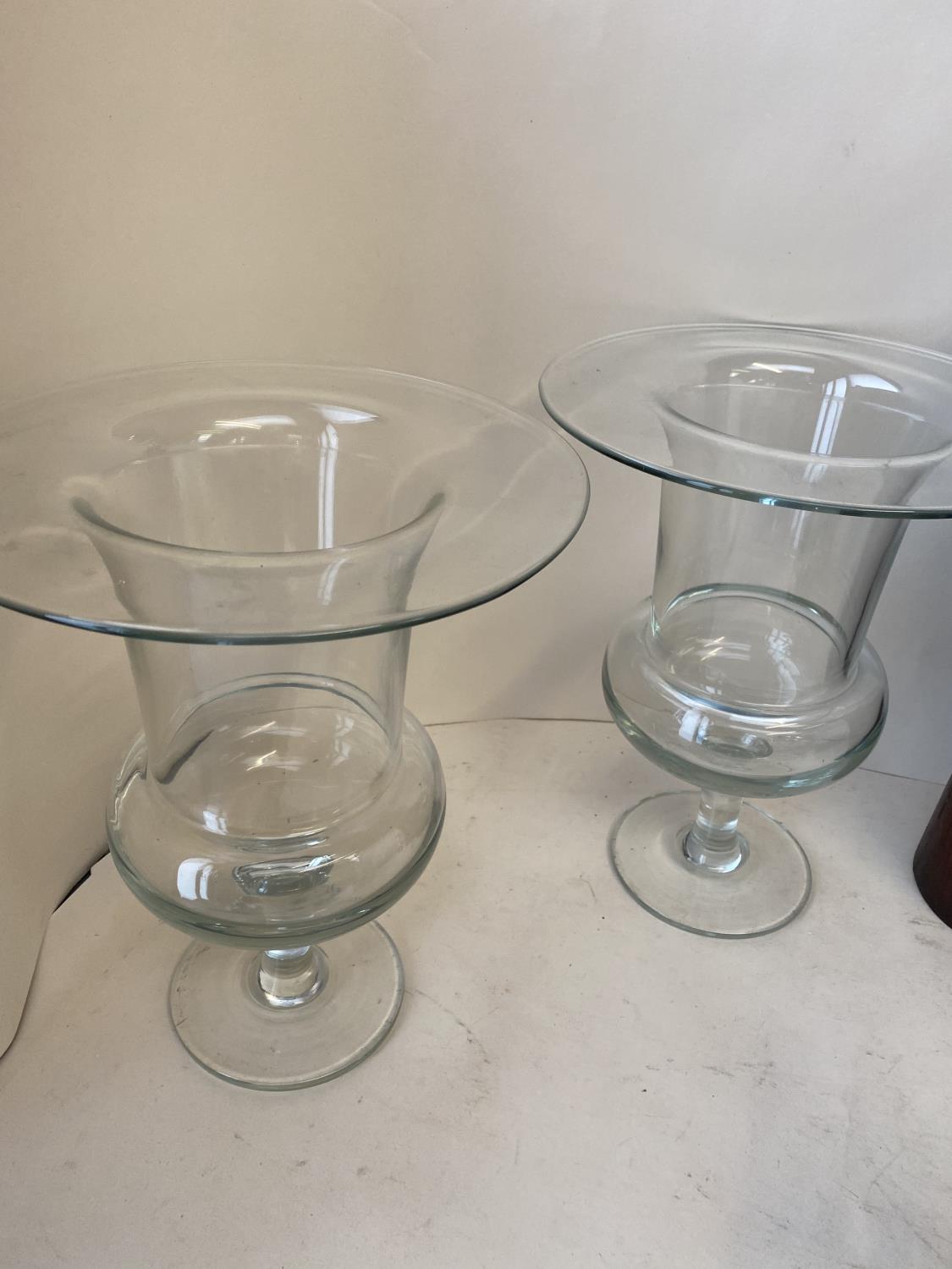Pair of large glass vases, qty of glass candle holders, glass plates, large qty of tea light holders - Image 2 of 8