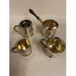 3 Hallmarked silver small tankards, various dates, one monogrammed, 12ozt, and a Hallmarked silver