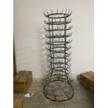 Marchel Duchamp wine rack 160cmH x 68 Cm diameter to base (Condition: 2 of the turned spikes