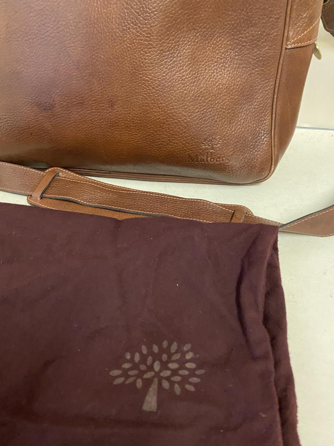 Mulberry brown leather satchel/shoulder bag, Condition, worn, see images - Image 3 of 5