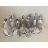 Qty of Nao & Lladro figurines see images for details CONDITION: no obvious signs of restoration or