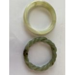 Beautifully carved natural Jade bracelet hollowed out three layer bangle, 8cm diam, and a finely