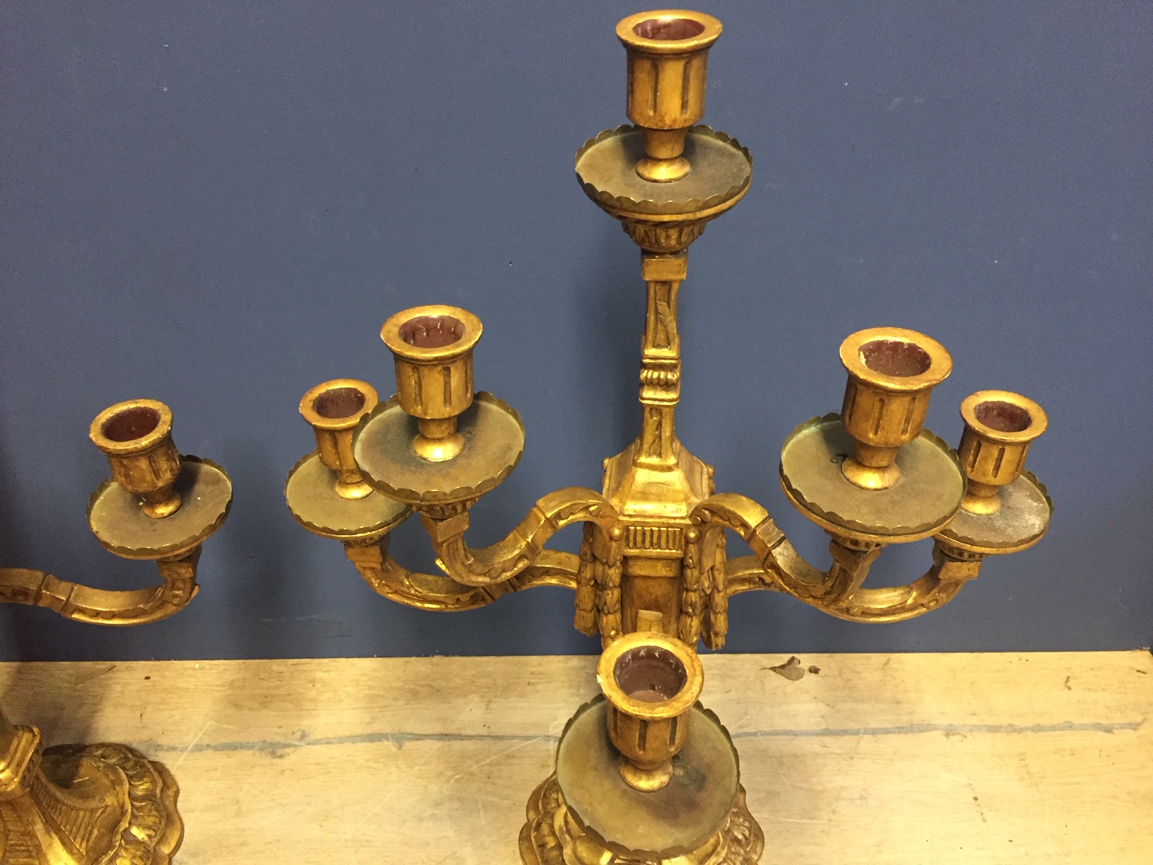 A pair of good quality C19th giltwood side candelabra and a pair of ormolu candle sticks, and qty of - Image 3 of 17