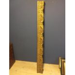 Decorative, ornately foliate carved and gilded wooden pelmet, 167cmL x 17cmD