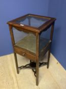 19th century mahogany Display case with lift up lockable top also with drawer beneath