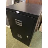 Black metal 2 drawer filing cabinet
