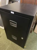 Black metal 2 drawer filing cabinet